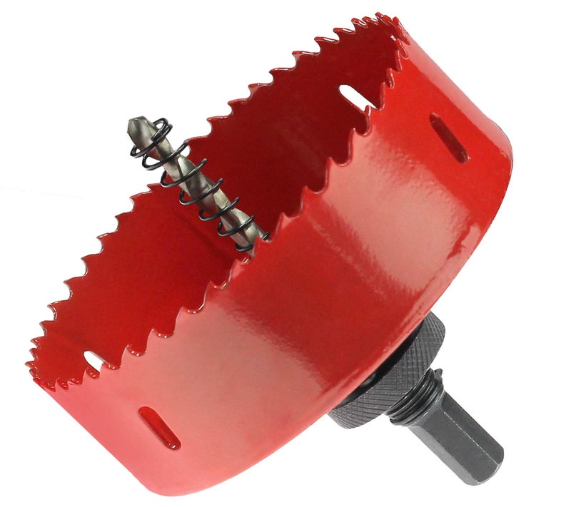 Luomorgo 4.5 inch Hole Saw, 1 1/4 inch Cutting Depth HSS Bi-Metal Hole Cutter for Wood Cornhole Boards Plastic Drywall & Metal Sheet - Image 4